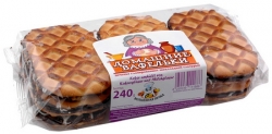 "Waffle Biscuits with Chocolate Glazing ""Saharnie Wafelki"", 240g"
